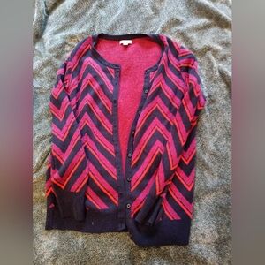 Merona Maroon and Black Knit Sweater